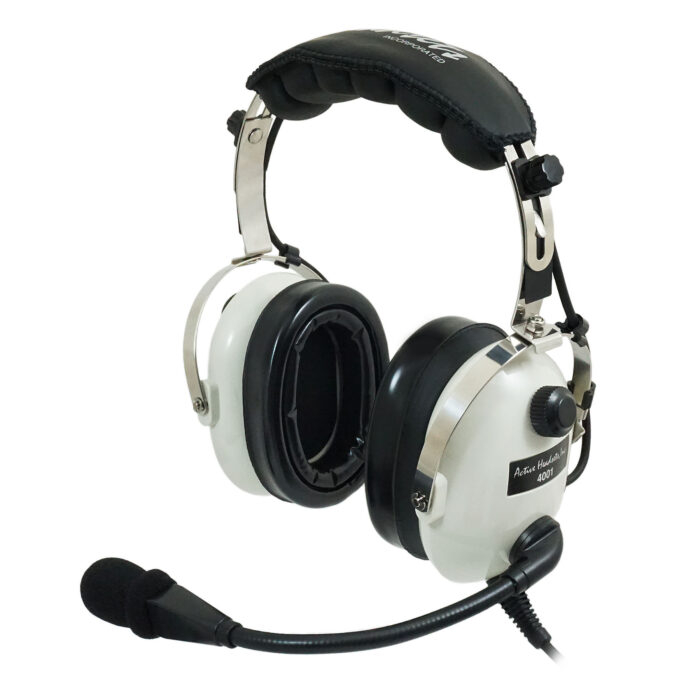 4001 Passive Mono Stereo Aviation Headset Side White